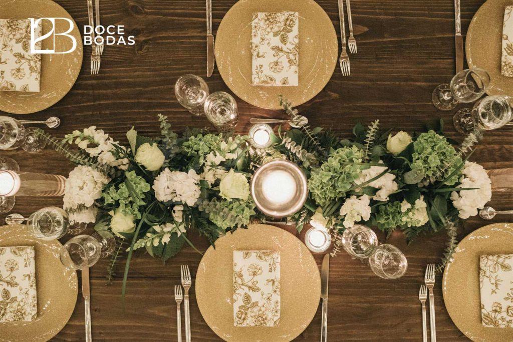 Centro de Mesa, Decoración de Boda, Wedding Planner, Greenery, Plato Base